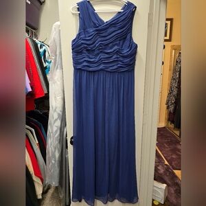 DKNY Navy Chiffon Formal Gown